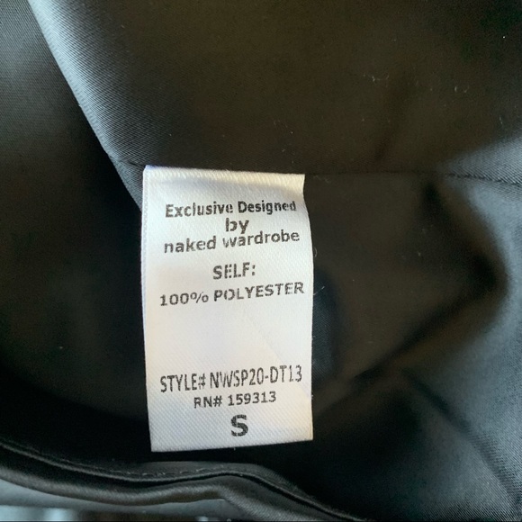 Closetcleanout! Naked Wardrobe The Statement Bustier Strapless Black Satin Dress - Picture 9 of 9